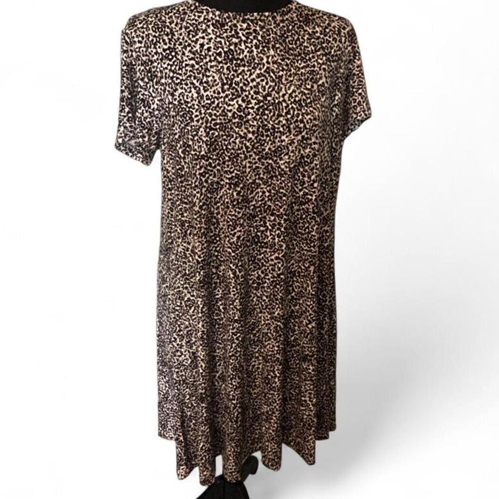 NWT Old Navy Leopard Print Short Sleeve Shift Dress - Size L